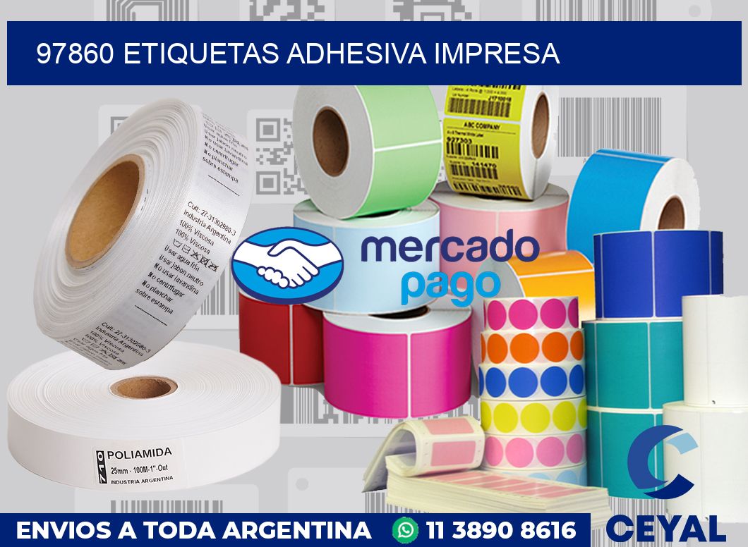 97860 etiquetas adhesiva impresa