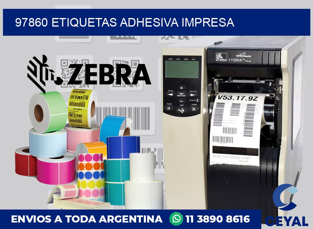 97860 etiquetas adhesiva impresa