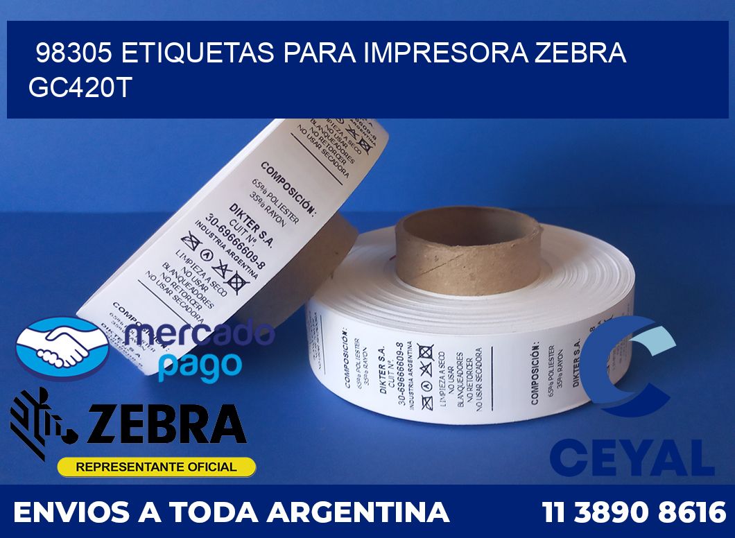 98305 etiquetas para impresora zebra GC420T