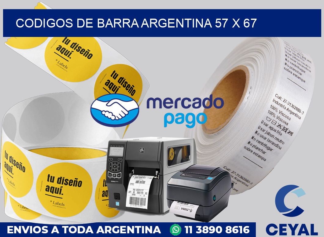 Codigos de barra Argentina 57 x 67