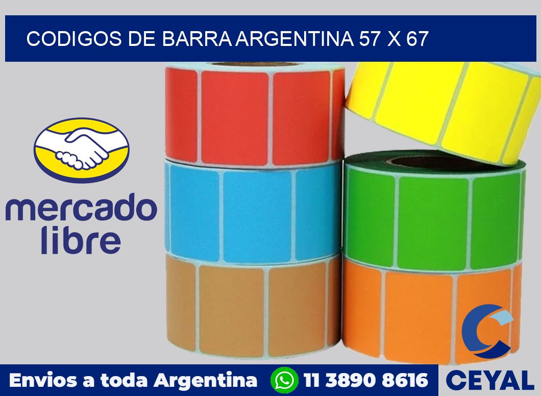 Codigos de barra Argentina 57 x 67