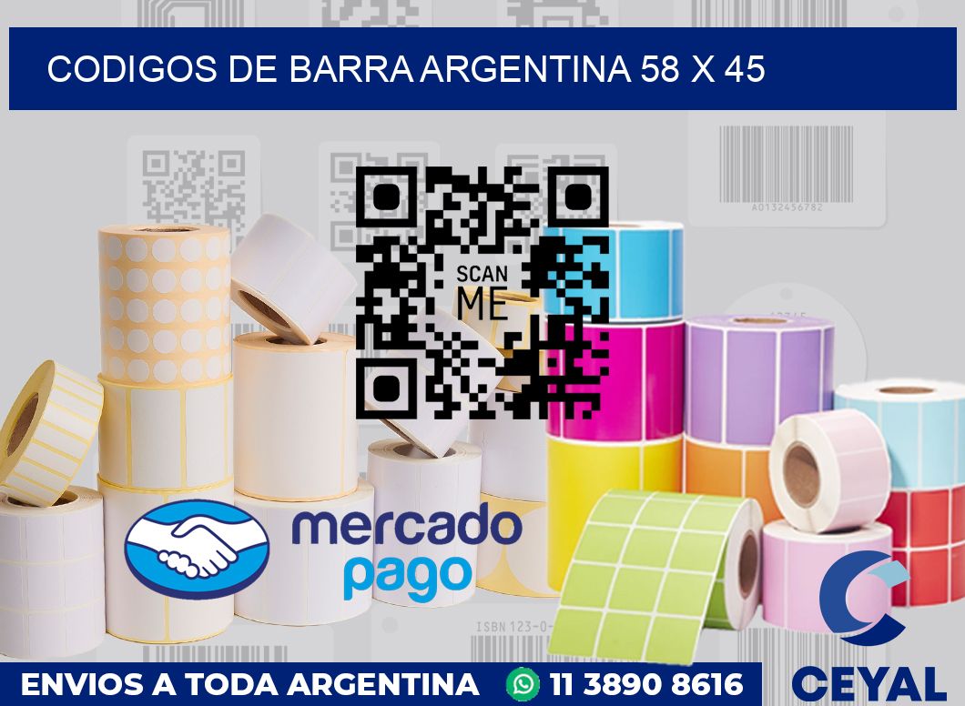 Codigos de barra Argentina 58 x 45