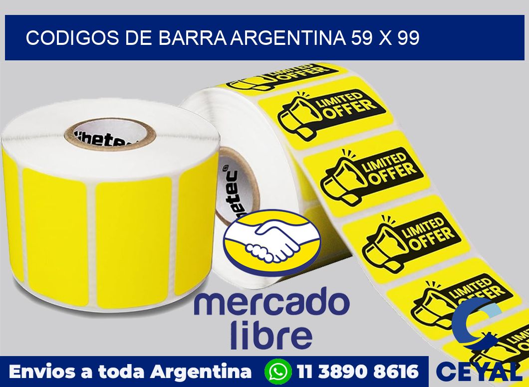 Codigos de barra Argentina 59 x 99