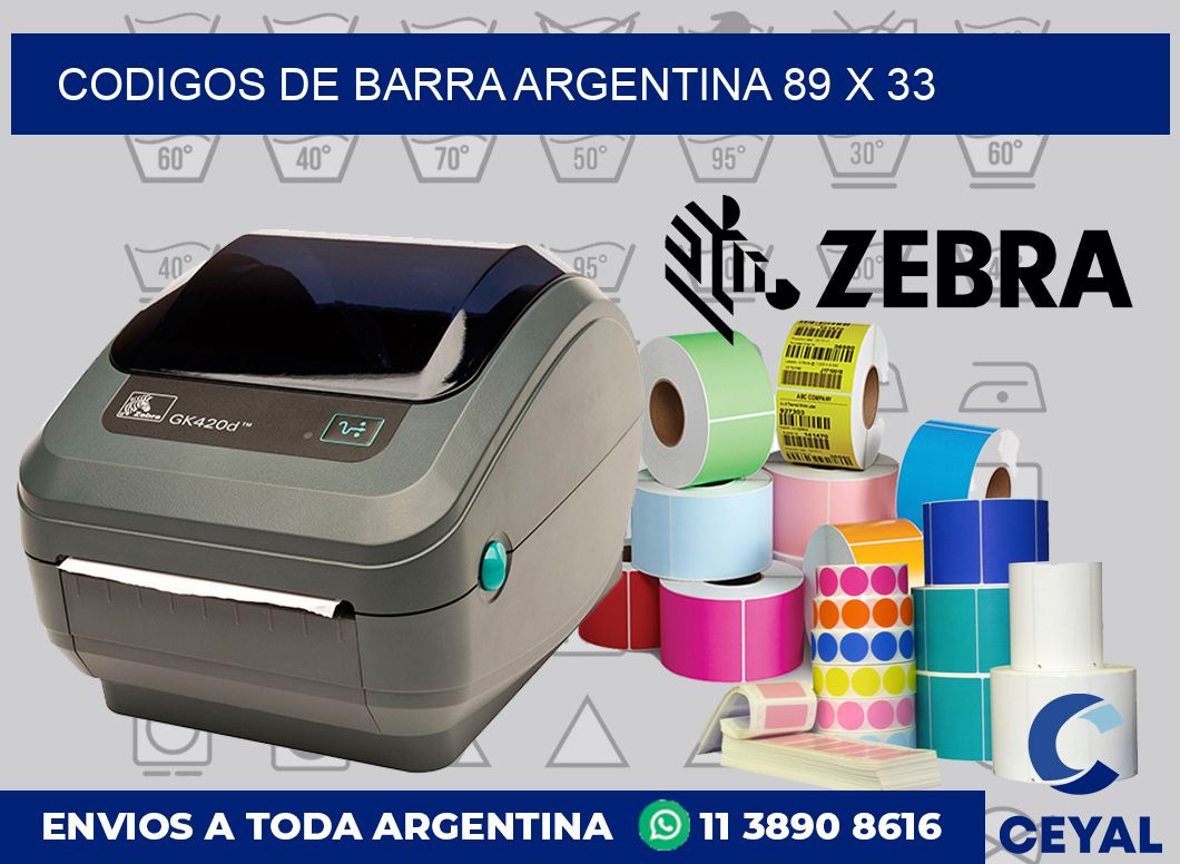 Codigos de barra Argentina 89 x 33