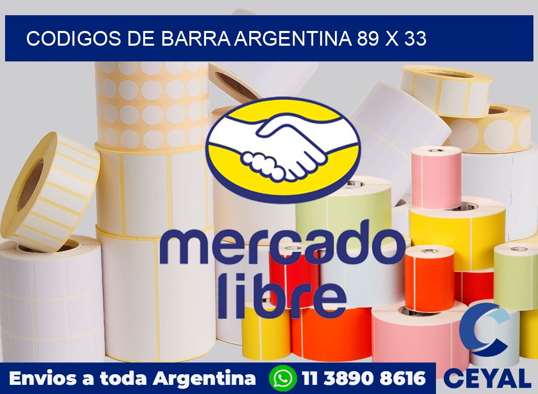 Codigos de barra Argentina 89 x 33