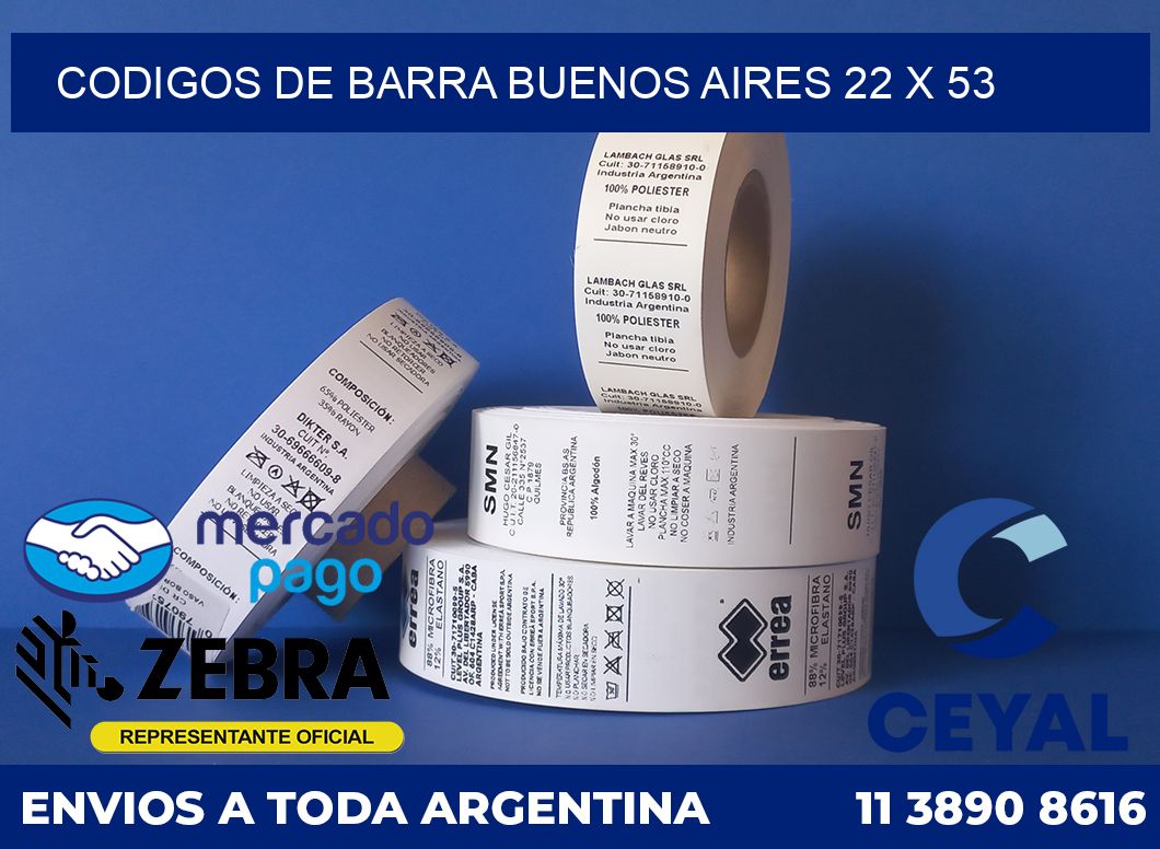 Codigos de barra Buenos Aires 22 x 53