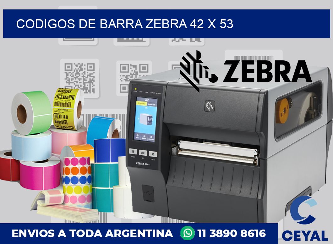 Codigos de barra Zebra 42 x 53