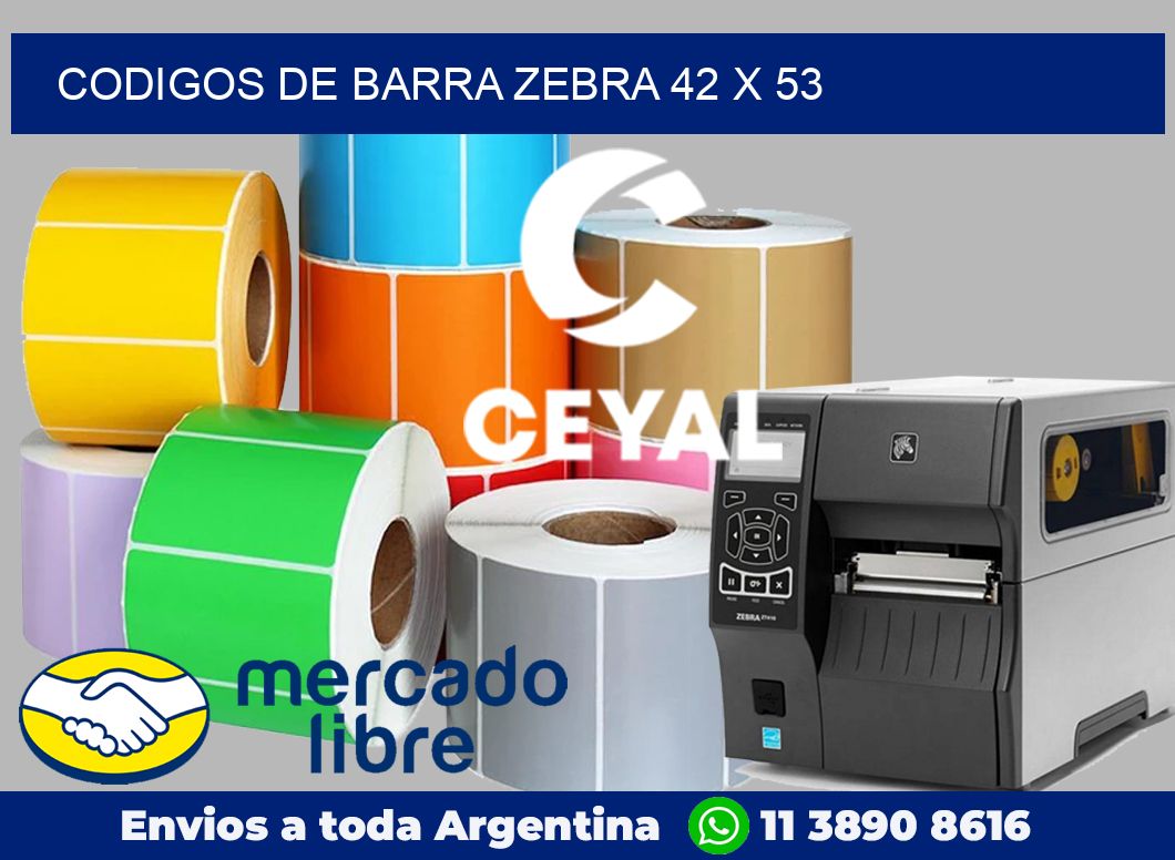 Codigos de barra Zebra 42 x 53