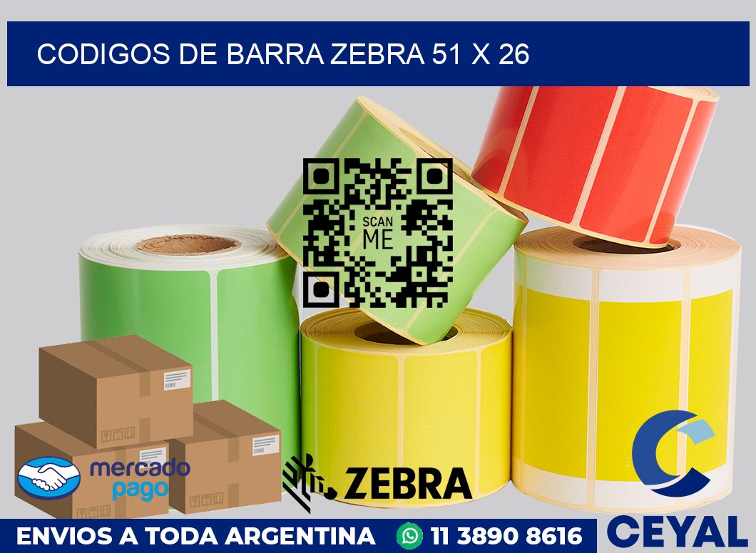 Codigos de barra Zebra 51 x 26