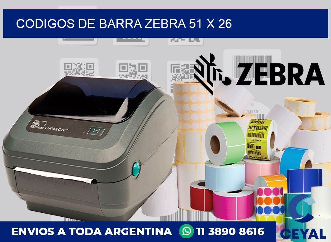 Codigos de barra Zebra 51 x 26