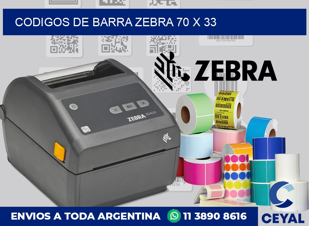 Codigos de barra Zebra 70 x 33