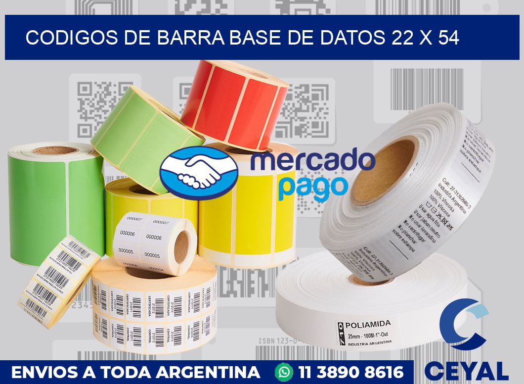 Codigos de barra base de datos 22 x 54