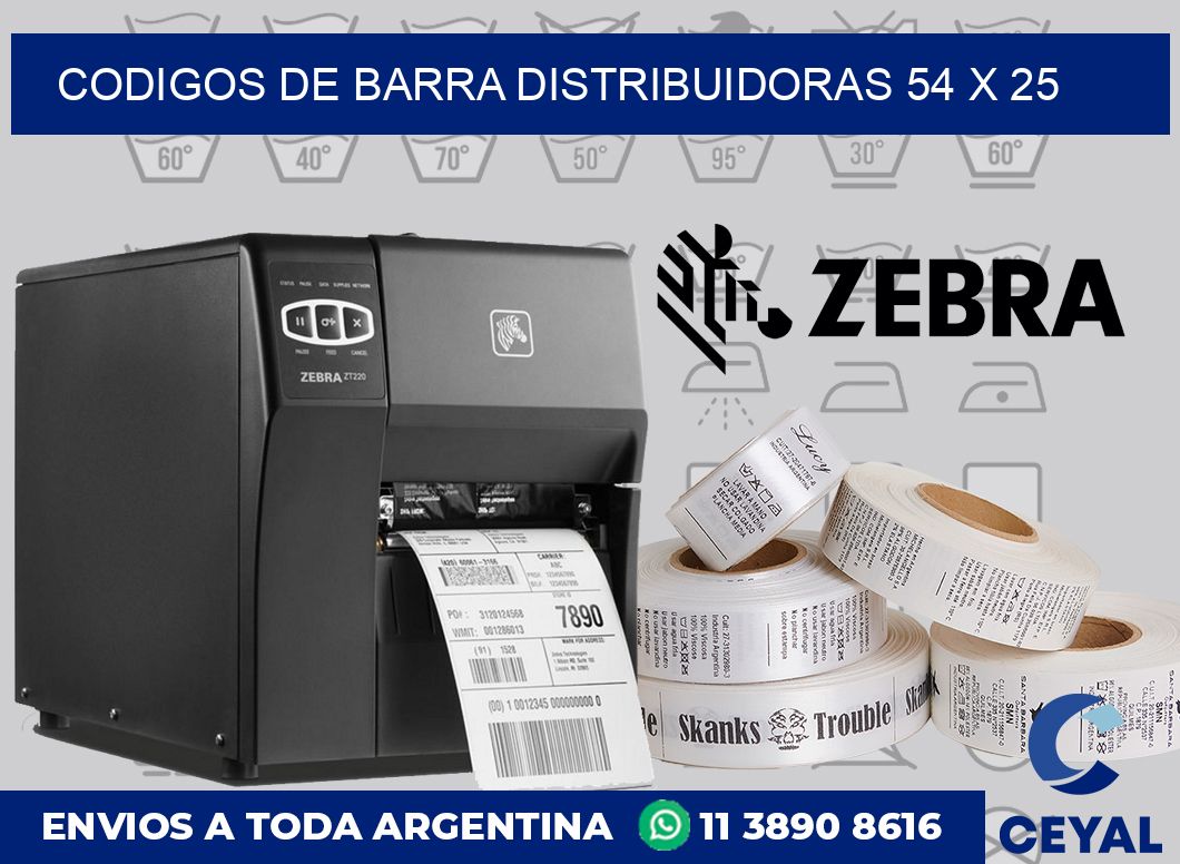 Codigos de barra distribuidoras 54 x 25