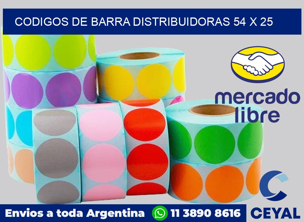 Codigos de barra distribuidoras 54 x 25