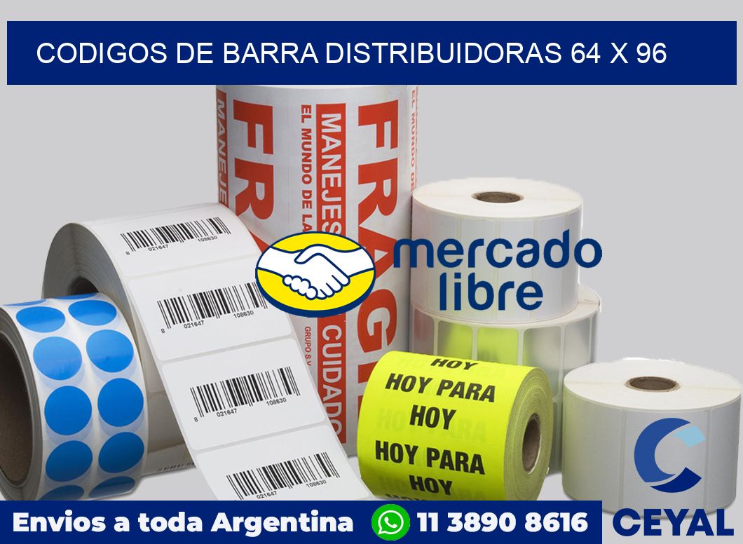 Codigos de barra distribuidoras 64 x 96