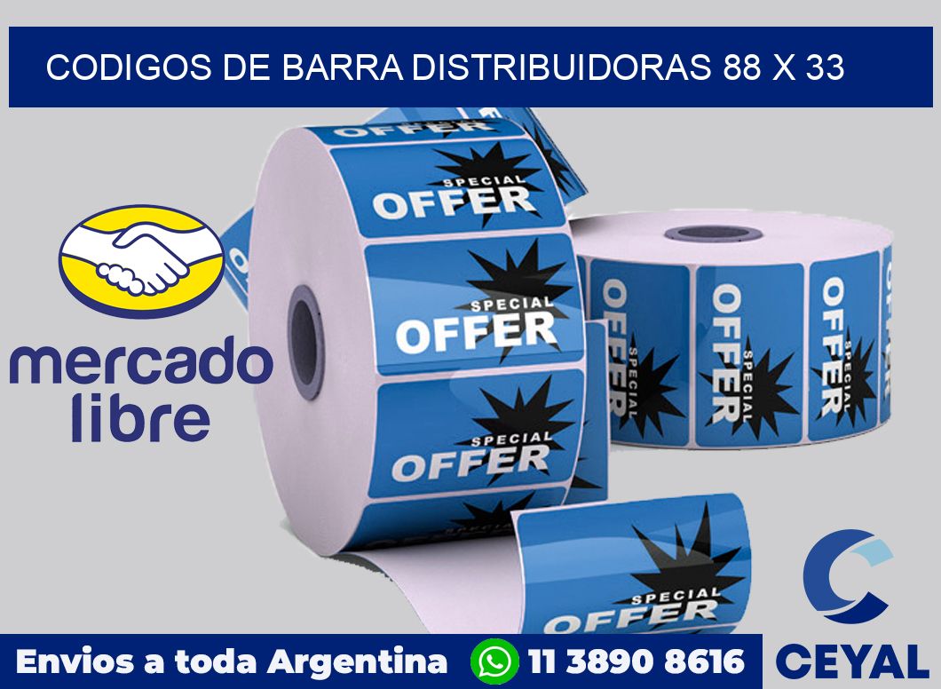 Codigos de barra distribuidoras 88 x 33