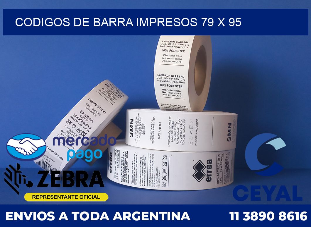 Codigos de barra impresos 79 x 95