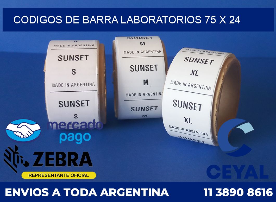 Codigos de barra laboratorios 75 x 24