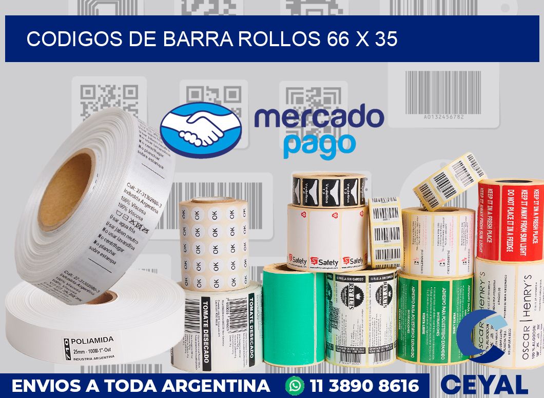 Codigos de barra rollos 66 x 35