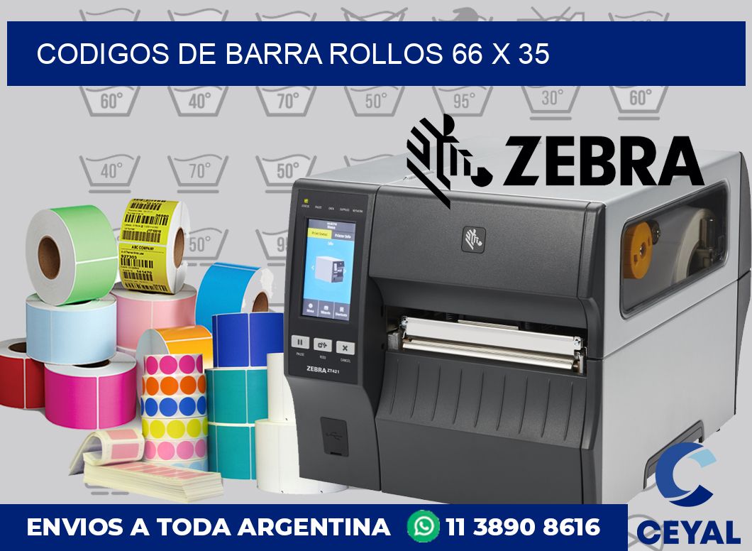 Codigos de barra rollos 66 x 35