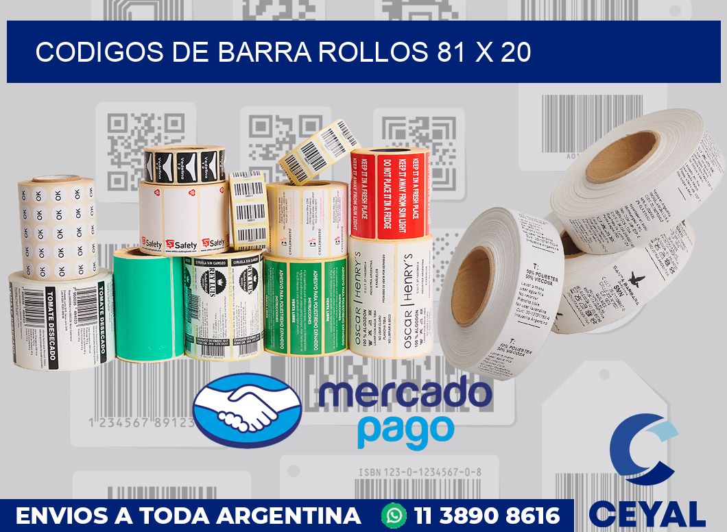 Codigos de barra rollos 81 x 20