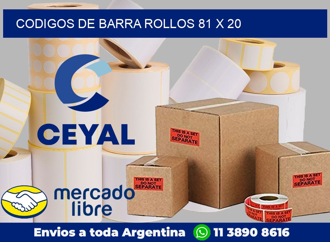 Codigos de barra rollos 81 x 20