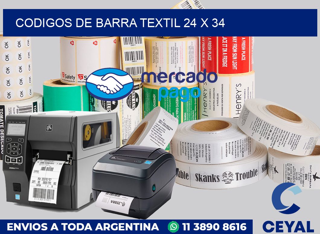 Codigos de barra textil 24 x 34