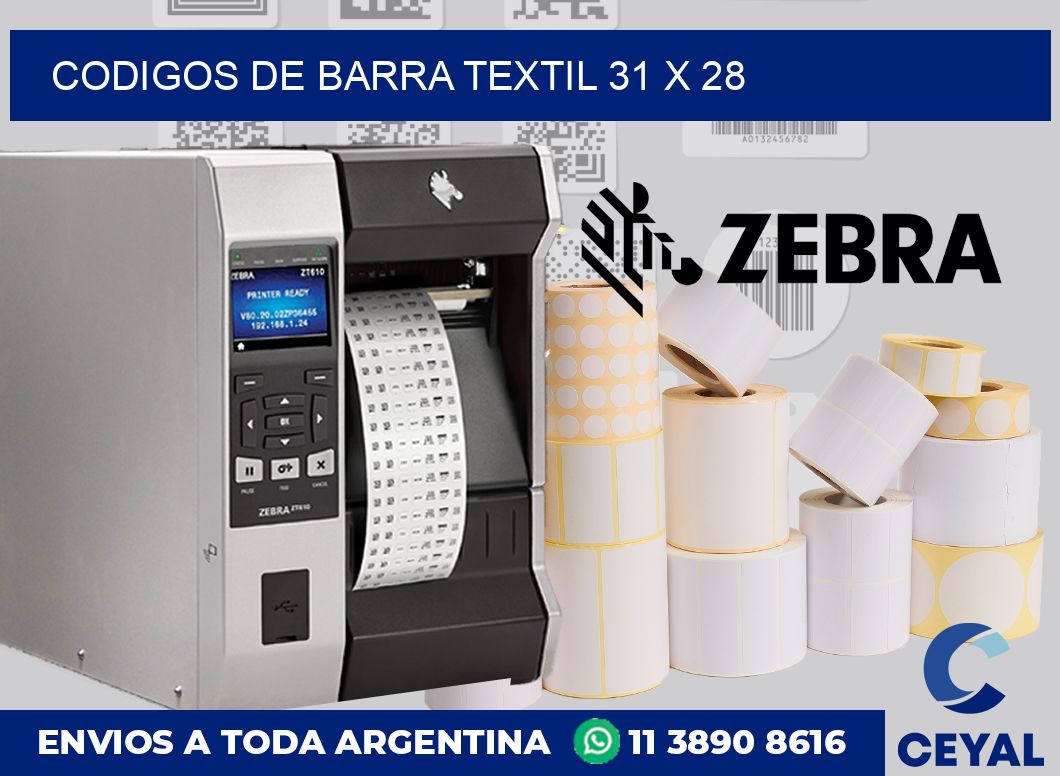 Codigos de barra textil 31 x 28