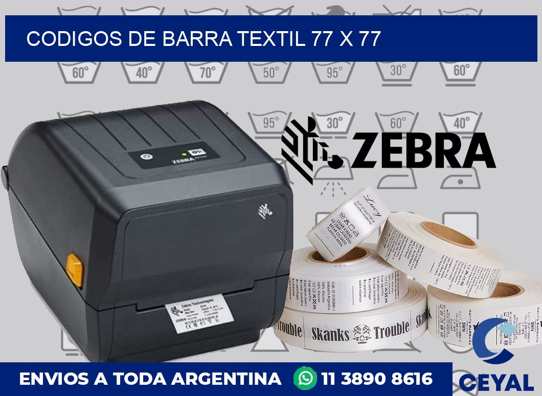 Codigos de barra textil 77 x 77