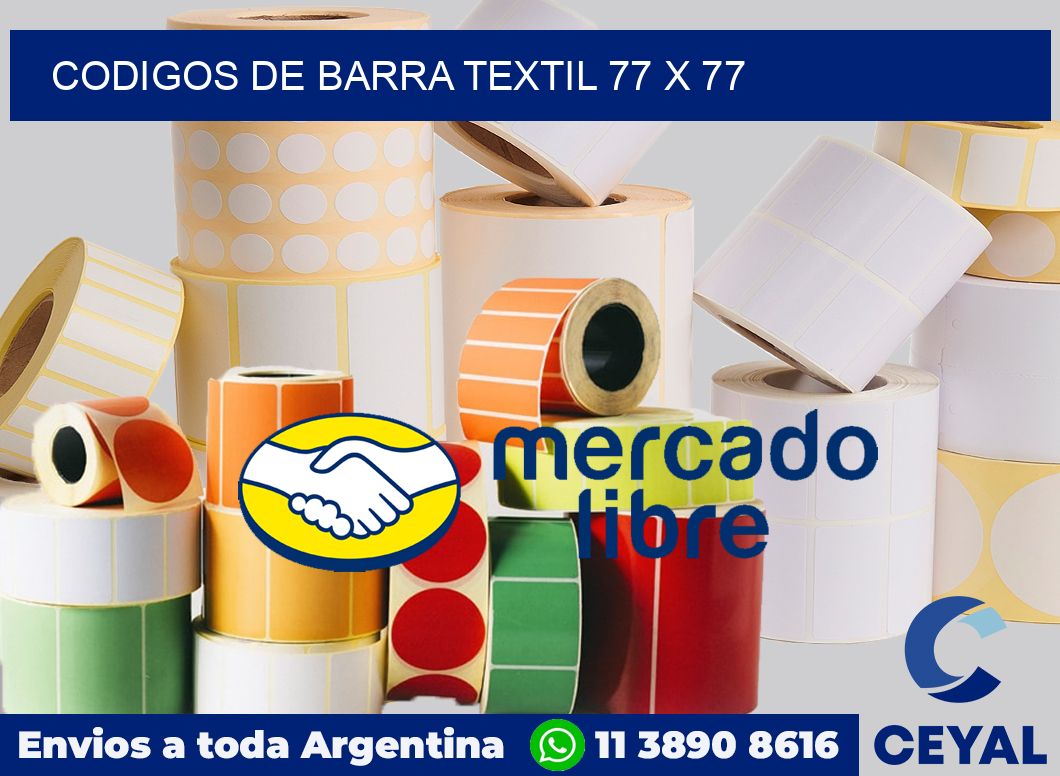 Codigos de barra textil 77 x 77