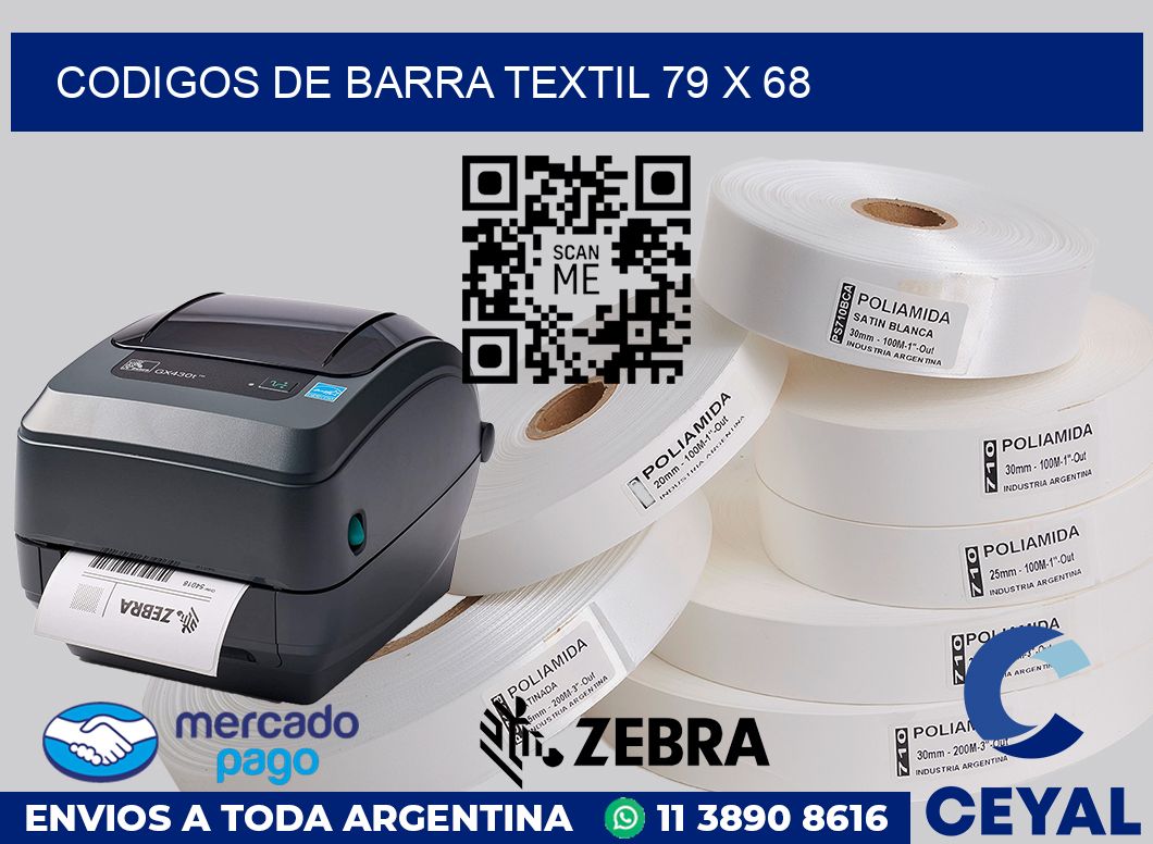 Codigos de barra textil 79 x 68