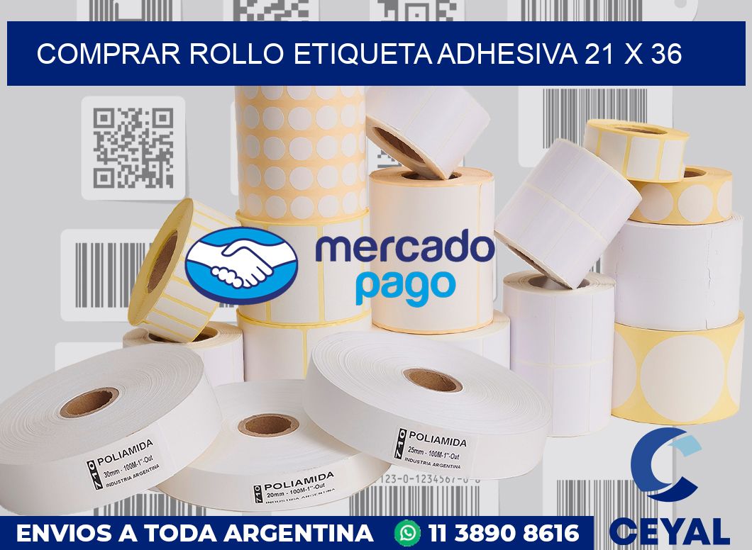 Comprar rollo etiqueta adhesiva 21 x 36