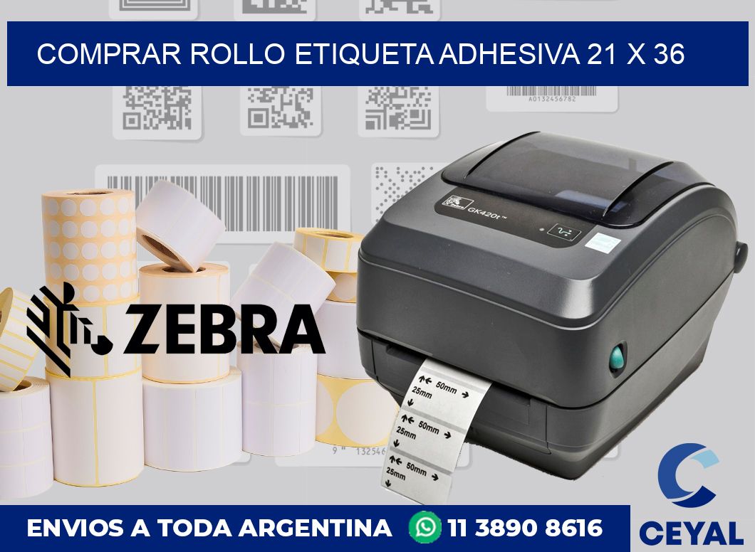 Comprar rollo etiqueta adhesiva 21 x 36