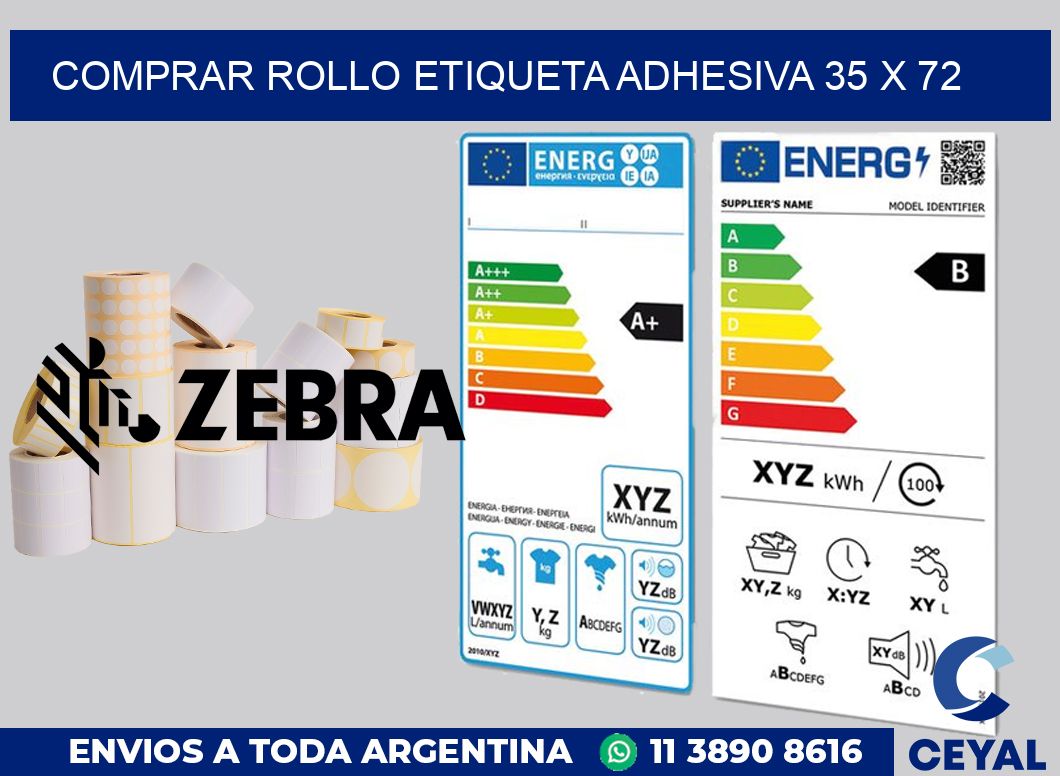 Comprar rollo etiqueta adhesiva 35 x 72