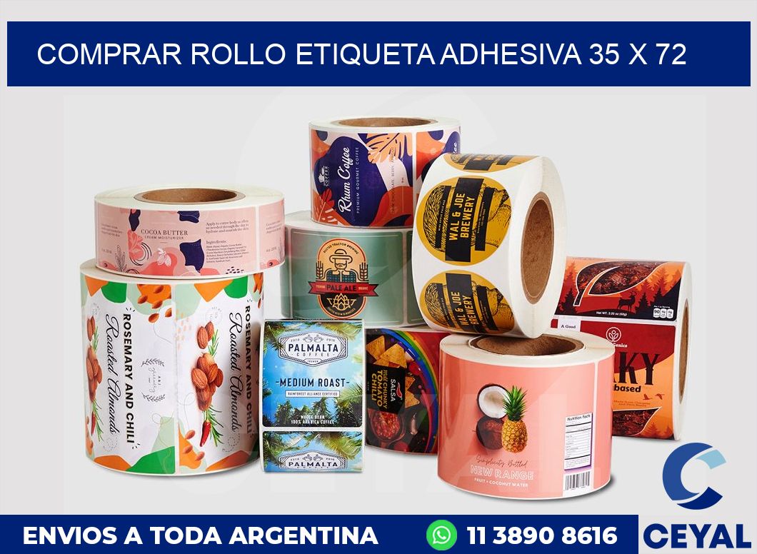 Comprar rollo etiqueta adhesiva 35 x 72