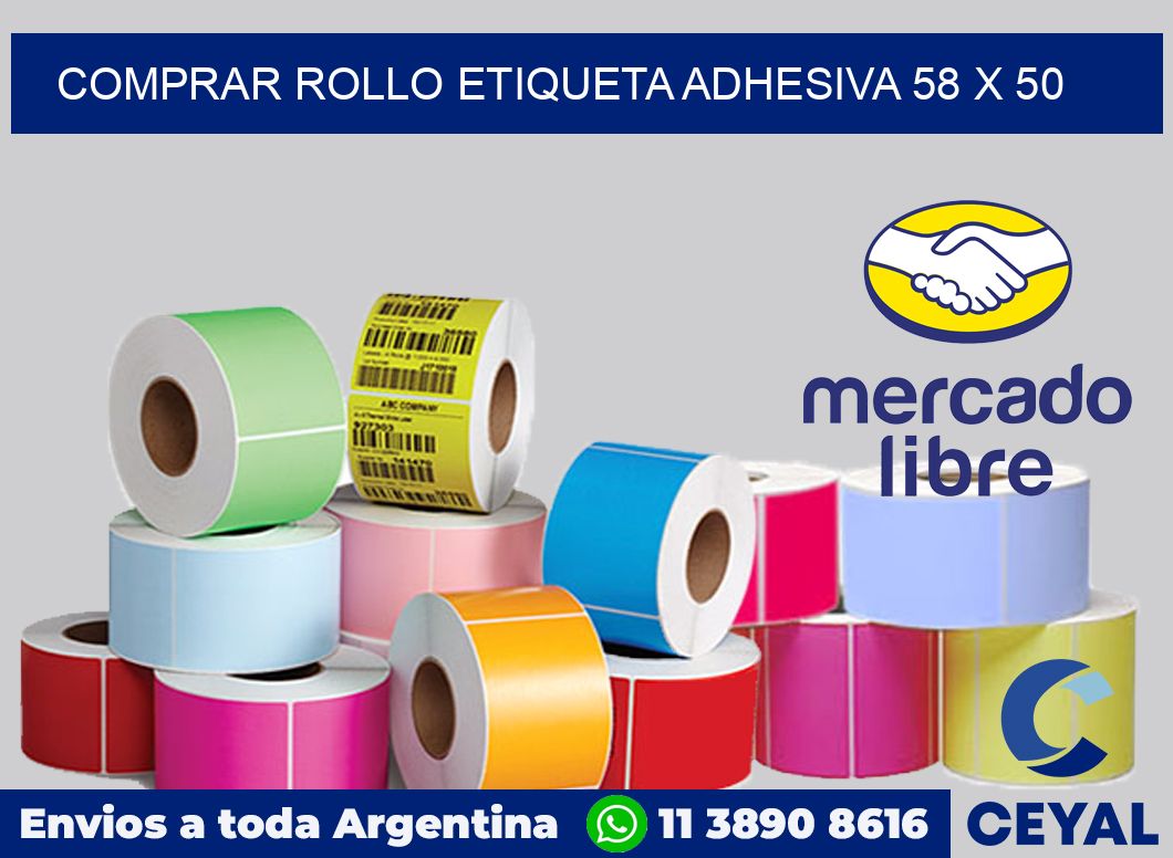 Comprar rollo etiqueta adhesiva 58 x 50