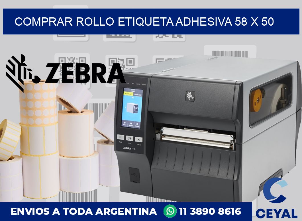 Comprar rollo etiqueta adhesiva 58 x 50