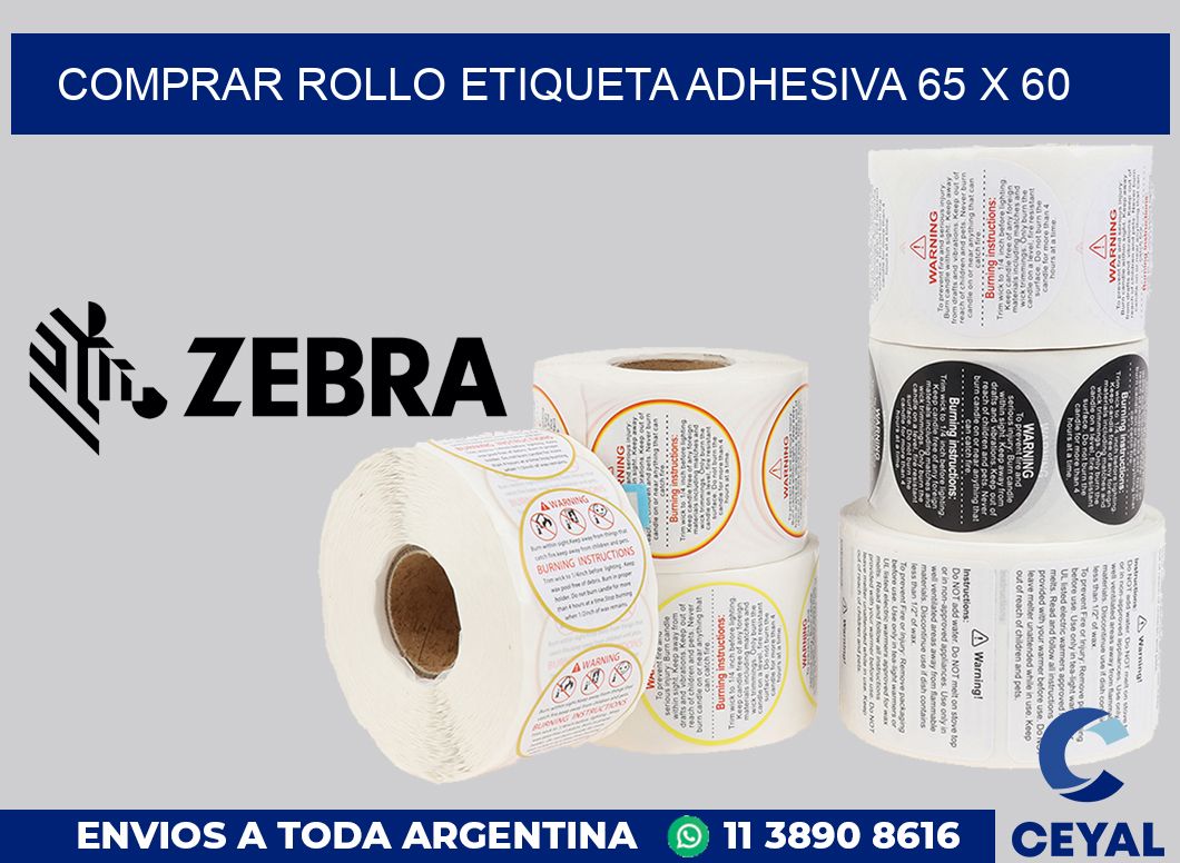 Comprar rollo etiqueta adhesiva 65 x 60