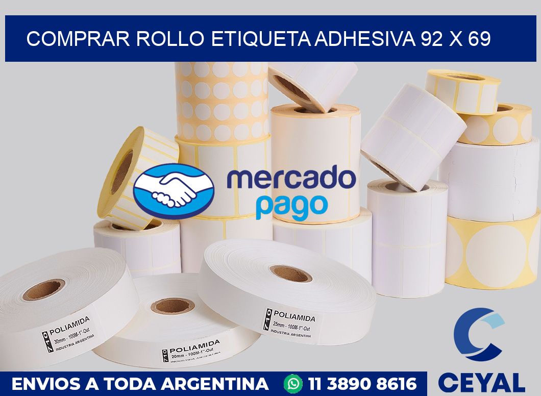 Comprar rollo etiqueta adhesiva 92 x 69