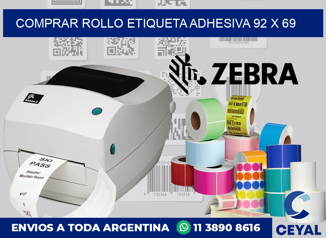 Comprar rollo etiqueta adhesiva 92 x 69