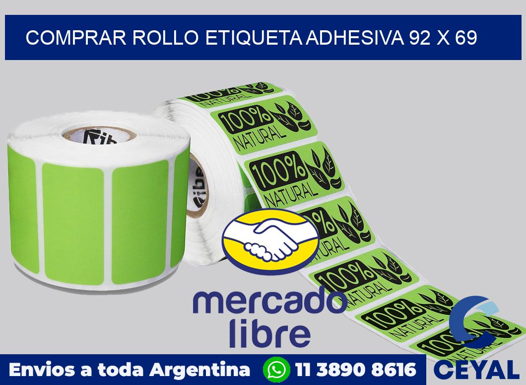 Comprar rollo etiqueta adhesiva 92 x 69