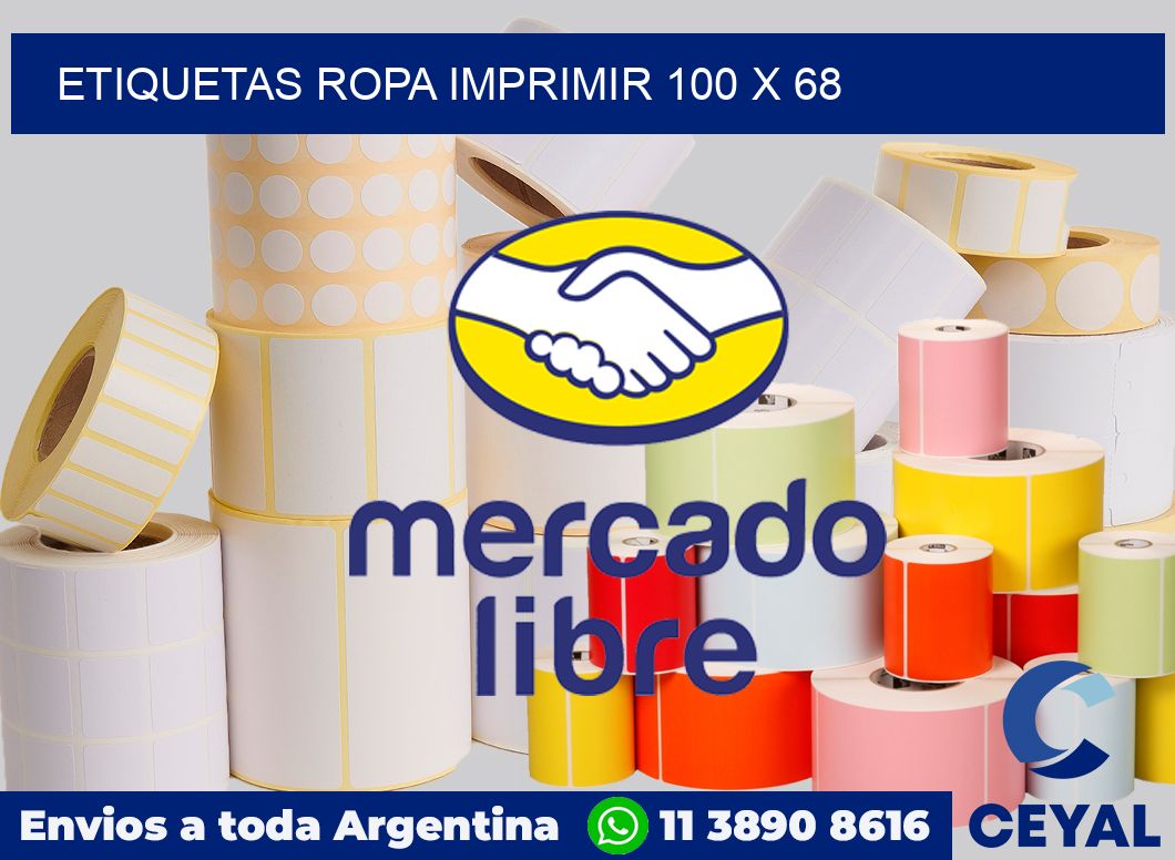 Etiquetas ropa imprimir 100 x 68