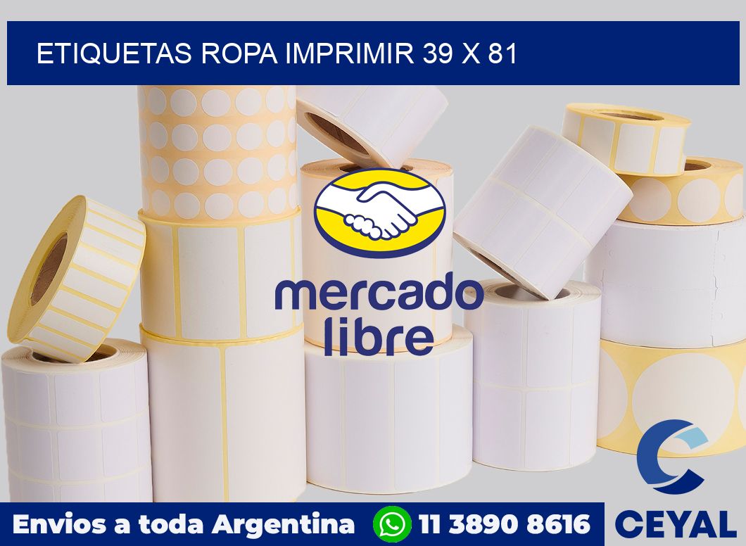 Etiquetas ropa imprimir 39 x 81