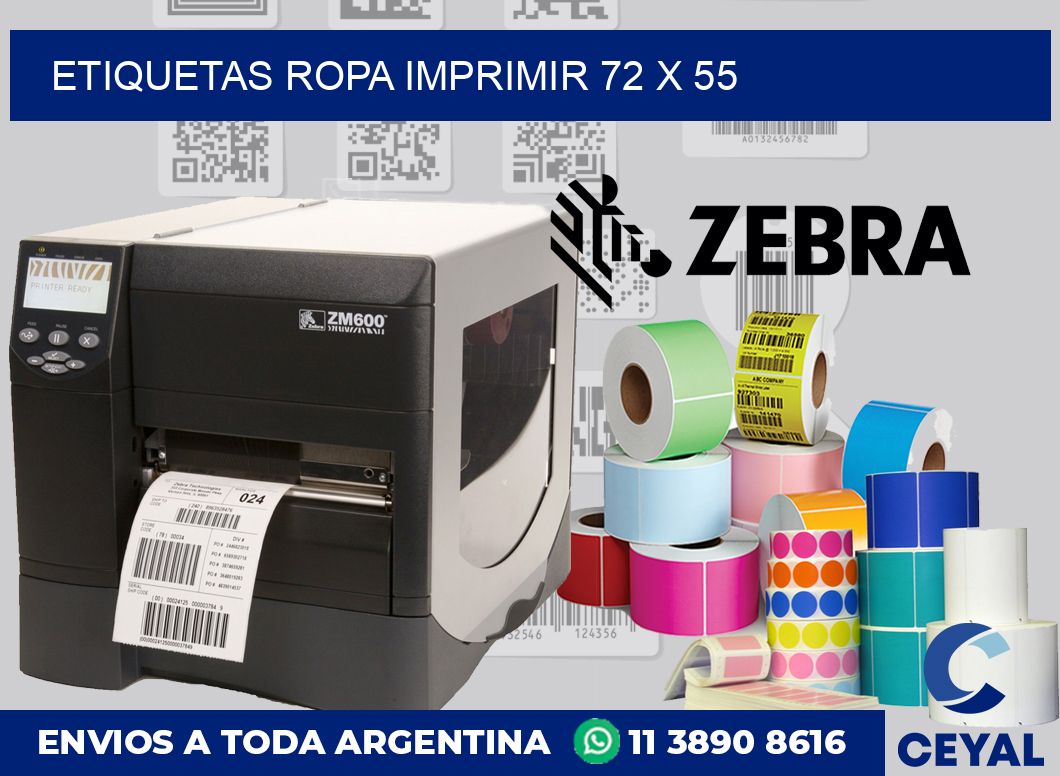 Etiquetas ropa imprimir 72 x 55