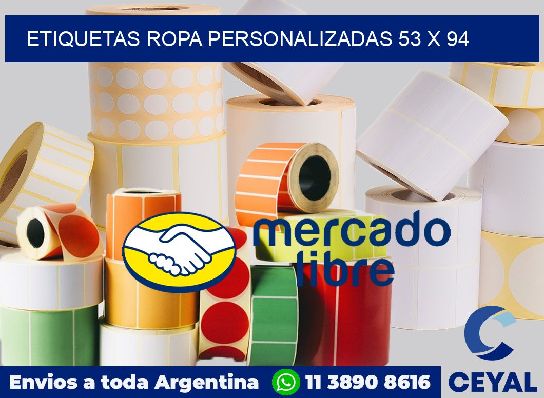 Etiquetas ropa personalizadas 53 x 94