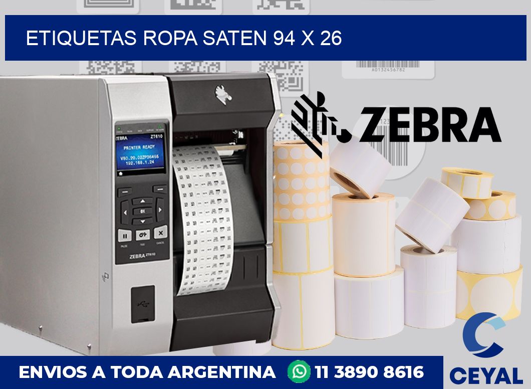 Etiquetas ropa saten 94 x 26