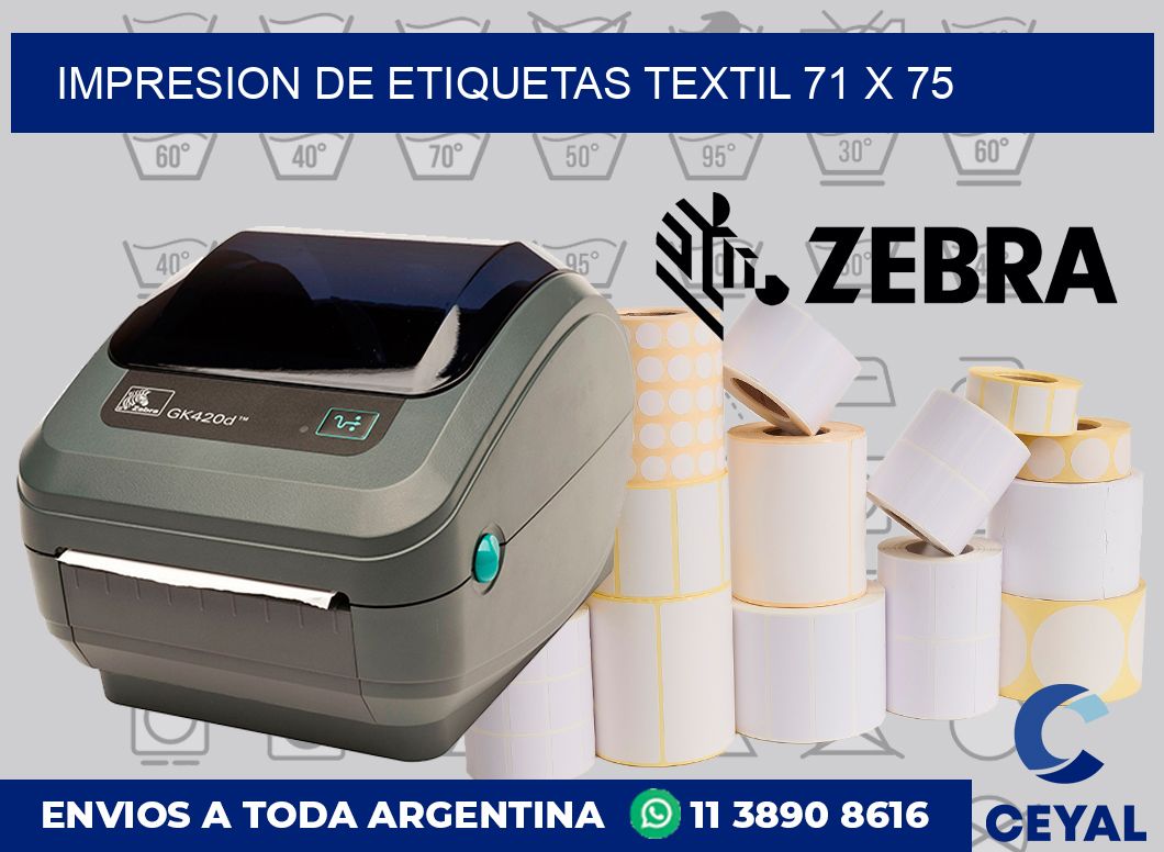 Impresion de etiquetas textil 71 x 75