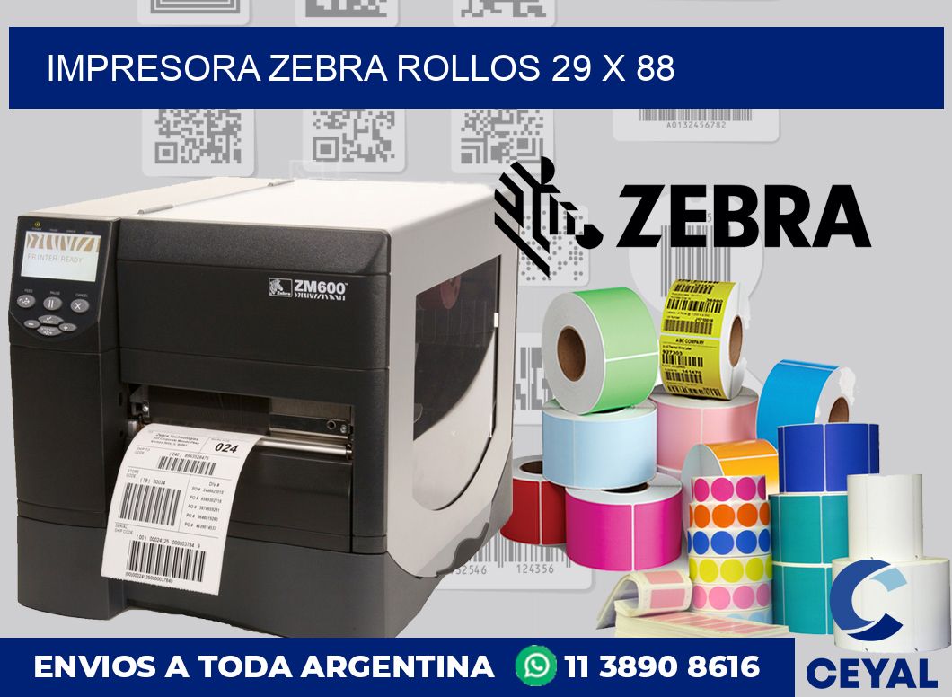 Impresora Zebra rollos 29 x 88