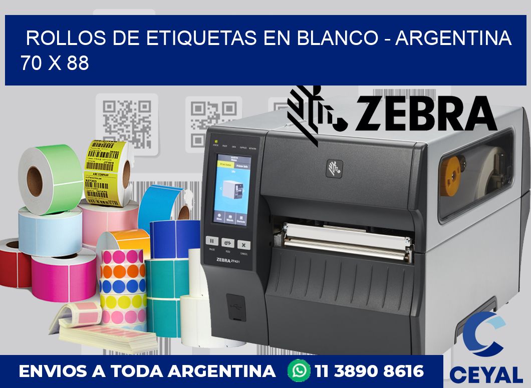 Rollos de etiquetas en blanco – Argentina 70 x 88