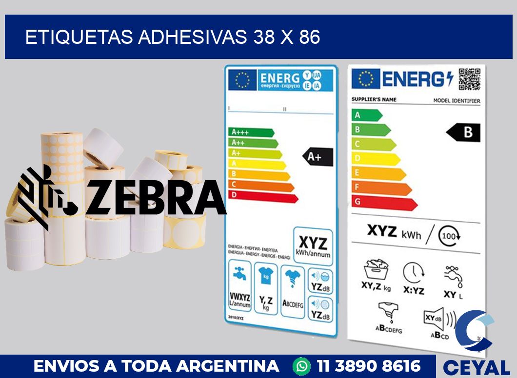 etiquetas adhesivas 38 x 86